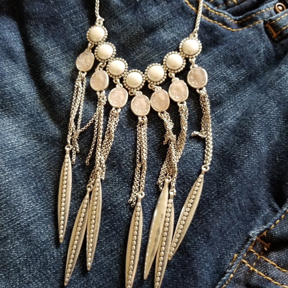 Lucky Brand - Druzy Pearl Boho Necklace